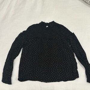 Polka Dot Black and Orange Blouse Sanctuary Small
